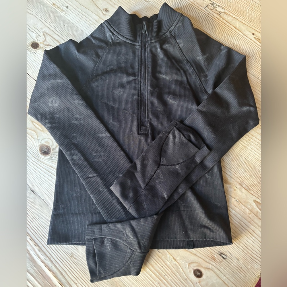 Lululemon Athleta Woman’s Black Half -Zip Long sleeve work out top - Worn Once.